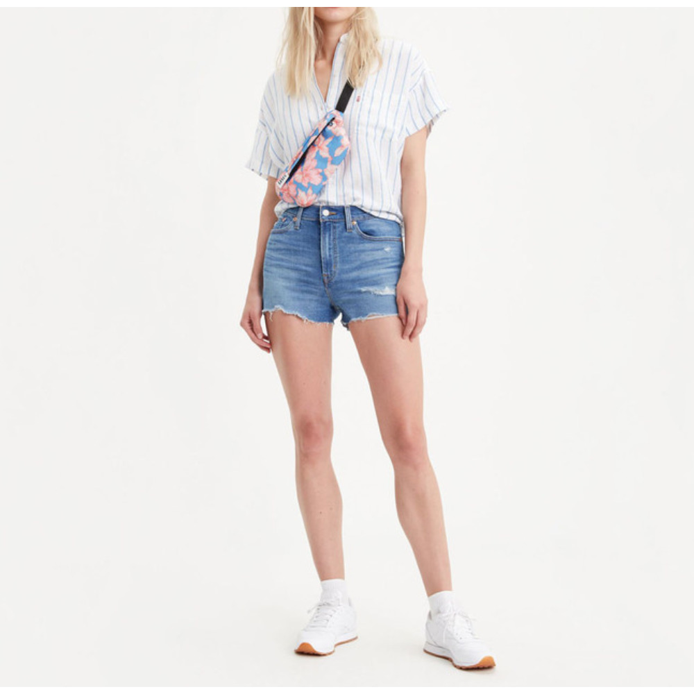 Levi's High Rise Shorts Blue Jean Short Distressed Size 29 - Picture 2 of 13
